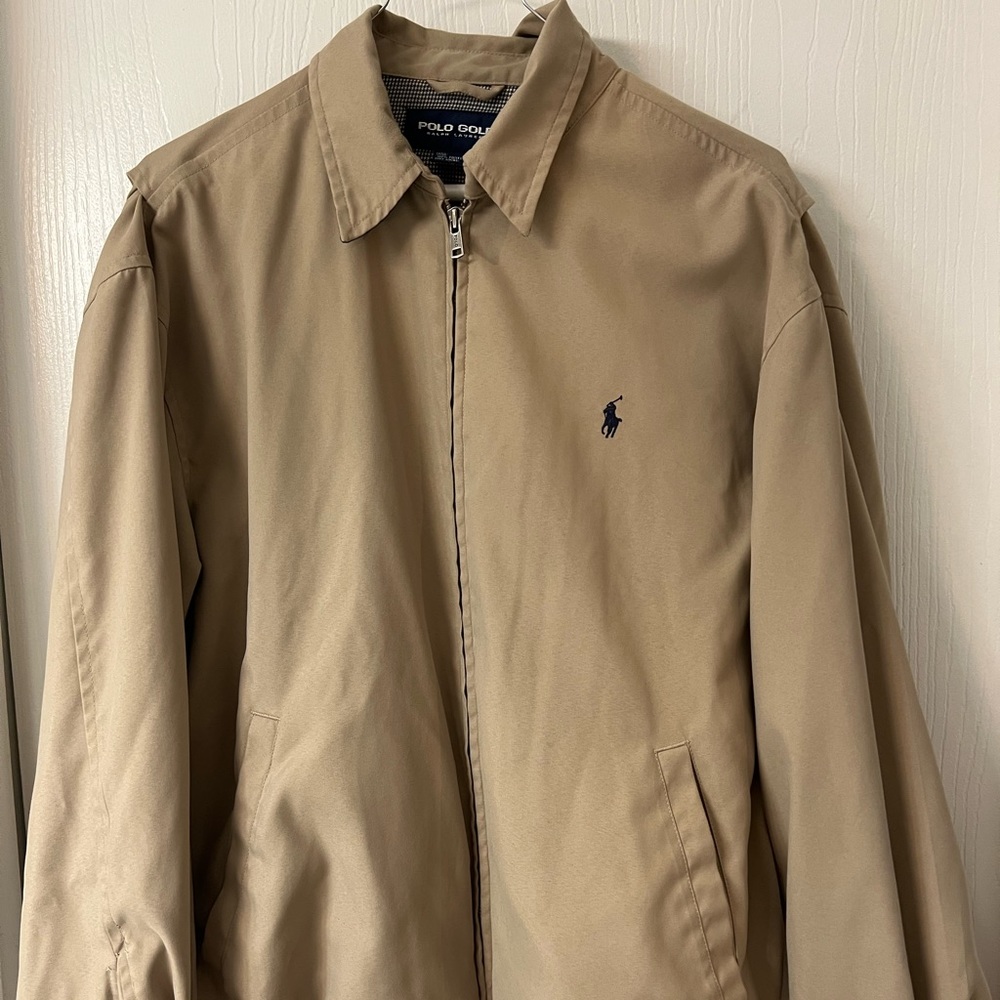 POLO Ralph Lauren Khaki zip up jacket. Size M